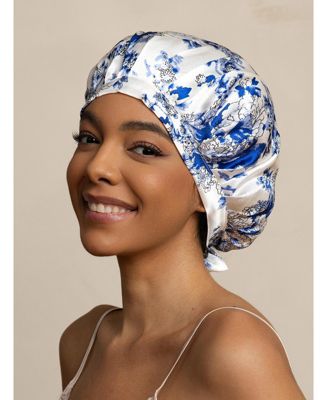 Silksilky Pure Silk Classic Ribbon Bonnet - White