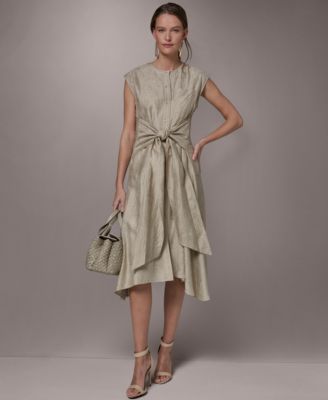 Women's Embroidered Belted Dress