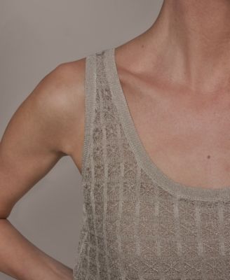 Women's Grid Pattern Sleeveless Sweater