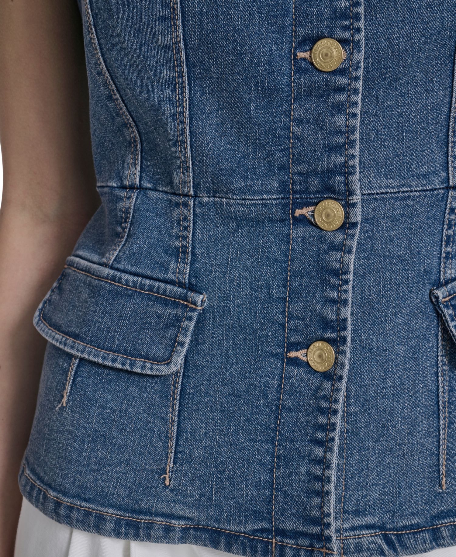 Women's Button Front Denim Vest