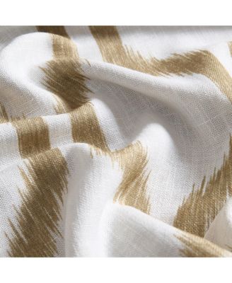 Renzo Ikat Geometric Linen Room Darkening Window Curtain