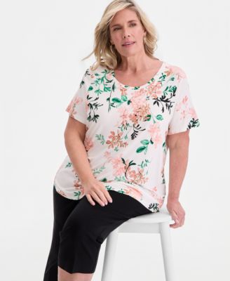 Plus Size Reve Garden Scoop-Neck T-Shirt