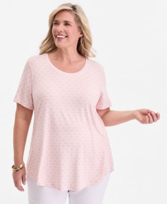 Plus Size Lattice Play Scoop-Neck T-Shirt