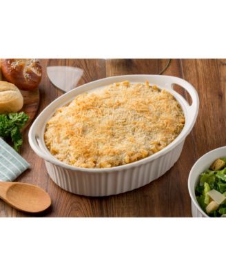 French White  2.5-Qt. Oval Casserole with Glass Cover