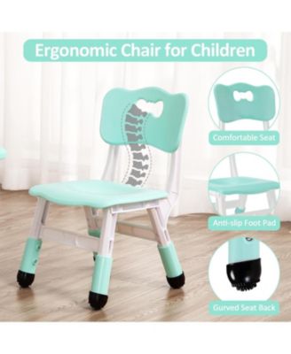 Modern Kids Table and 4 Chair Set, Height Adjustable Toddler Tables and 4 Chairs with Non-Slip Desk