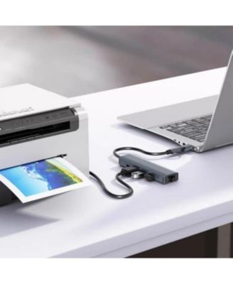 6-in-2 USB - 3.2 Hub Docking Station with 1000Mbps Ethernet & USB-C PD, Aluminum Alloy Hub for Office/Travel/Home