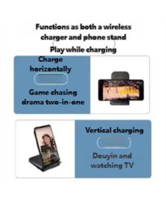 15W Fast Charging Wireless Charger with Charging Port - Horizontal and Vertical Dual-Use Desk Phone Stand for Phone