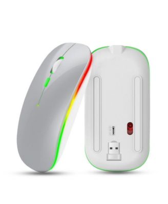 Dual-Mode Wireless Mouse: 2.4G/Bluetooth,Color Glow, Silent & 3-Speed DPI for Office/Design, Slim Easy-to-Use for Professionals/Students