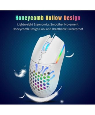 Wired Gaming Mouse, 6400DPI High-Accuracy Optical Sensor RGB Mouse with 6 Buttons, Lightweight Design