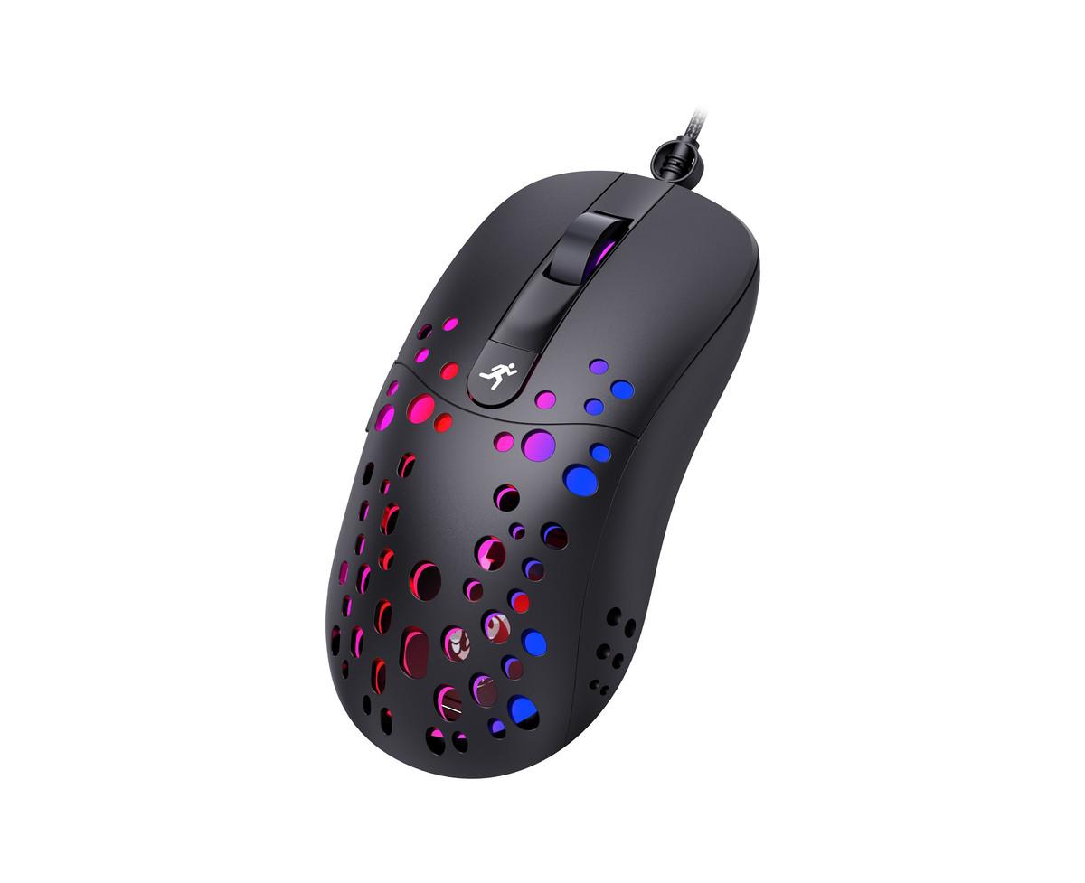 Risokeys Wired Lightweight Gaming Mouse, 6 Buttons, 8000 Dpi Adjustable, Rgb Backlit, Honeycomb Hollow Ergonomic Design for Pc, Laptop, Gamers