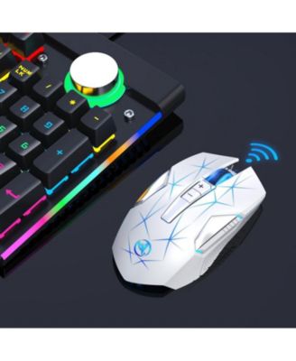 2.4G Wireless Rechargeable Gaming Mouse, 3 Adjustable DPI (1000/1600/2400), RGB Backlit, Ergonomic Design for PC, Laptop, Gamers & Office
