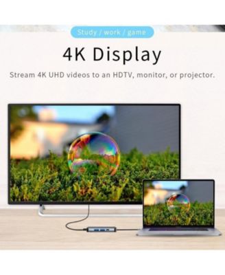 4-in-1 Type-C Hub Docking Station,4K HDTV, USB 3.0, USB2.0 Compatible with Type C Devices with DP Alt Mode