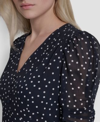 Women's Short-Sleeve V-Neck Midi Dress