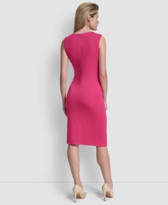 Women's Sleeveless Jewel Neck Knot Front Dress