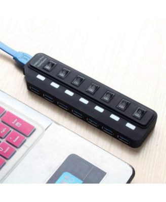 7-Port USB 3.0 Hub, 5Gbps High Speed Data Transfer, for Laptop/Desktop, Ideal for Office Workers, Gamers & Home Users