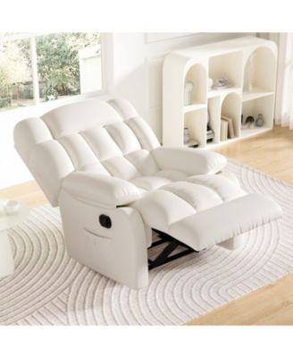 Upholstered Rocker Recliner Chair with Side Pocket,Ergonomic 110°-160°Adjustable Reclining Chairs for Adults