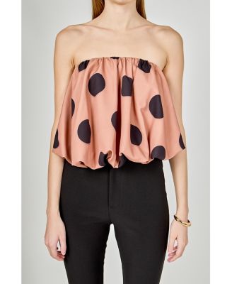 Women's Polka Dot Bubble Tube Top