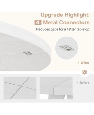 47 inch Round Dining Table, Wooden Tabletop and Cross Base