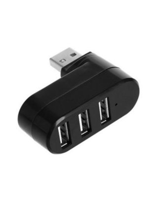 Rotatable 3-Port USB 2.0 Hub (90/180° Rotation) - with 480Mbps Speed, - Mini Portable Splitter for Laptop, Desktop, PC