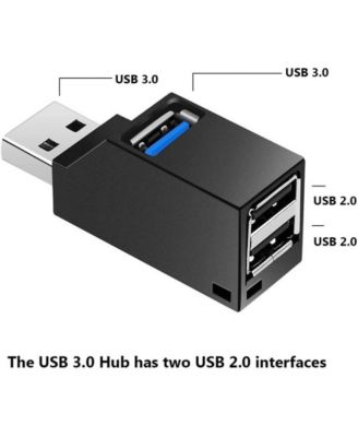 3 Ports USB 3.0 Hub 90 Degree Splitter, Hi-Speed 5Gbps Data Transfer USB Expander, Plug & Play for Laptop/PC/Mac