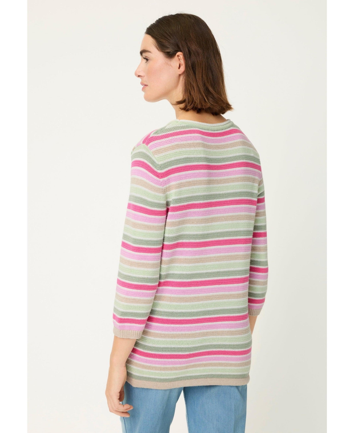 Olsen Women's Multi Colour Striped Sweater