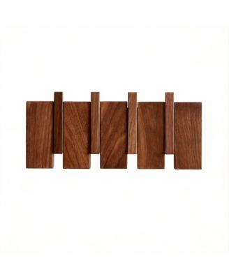 4-Piece Piano Key Style Wall Coat Rack, Solid Wood, Space-Saving, Easy Install