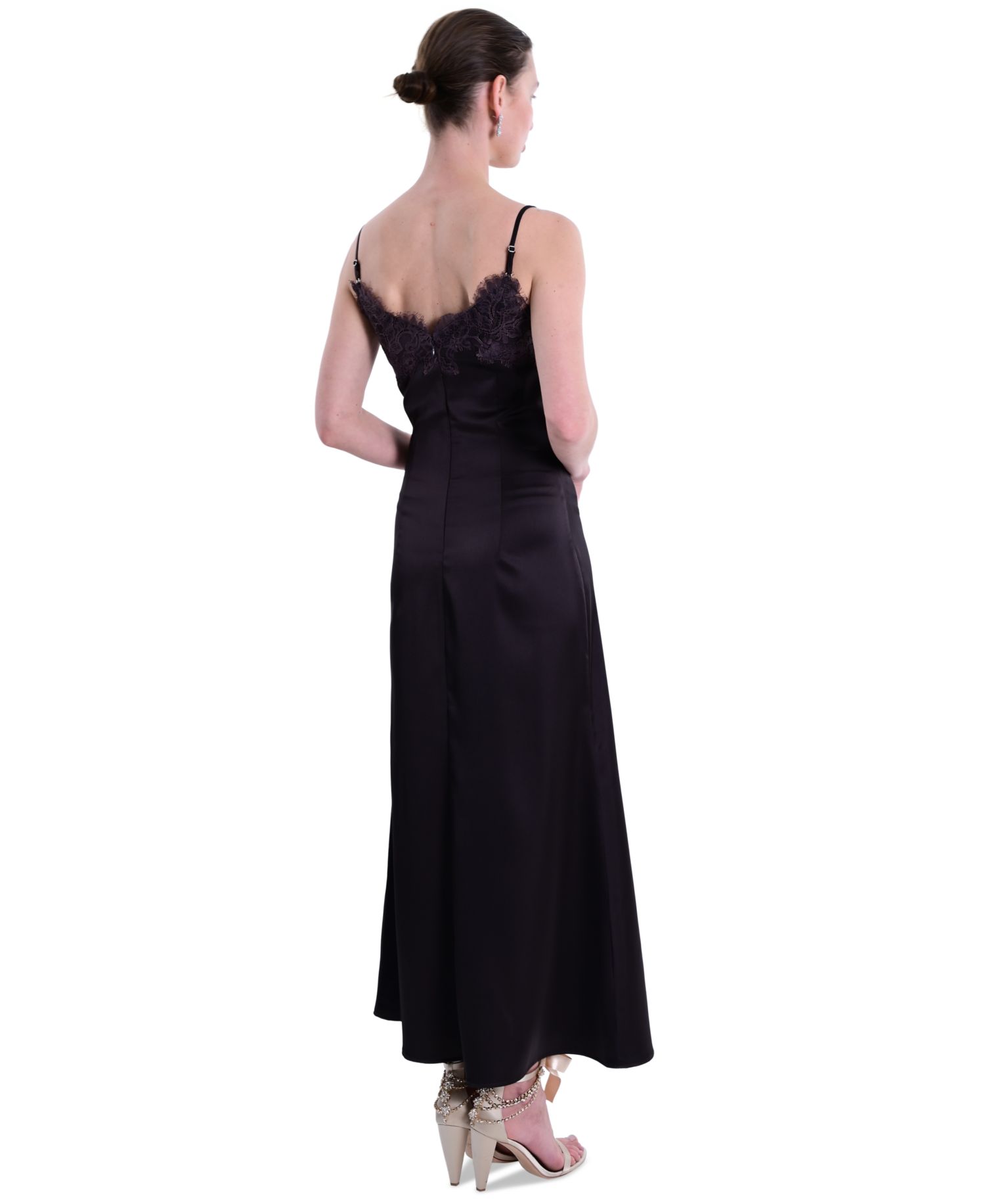 Women's Lace Trim Midi Dress