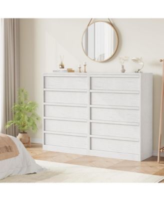 5 Drawer Dresser for Bedroom, Modern 5 Chest of Drawers Tall with Large Drawers Storage, Wooden Dresser Organizer for Living Room, Nursery