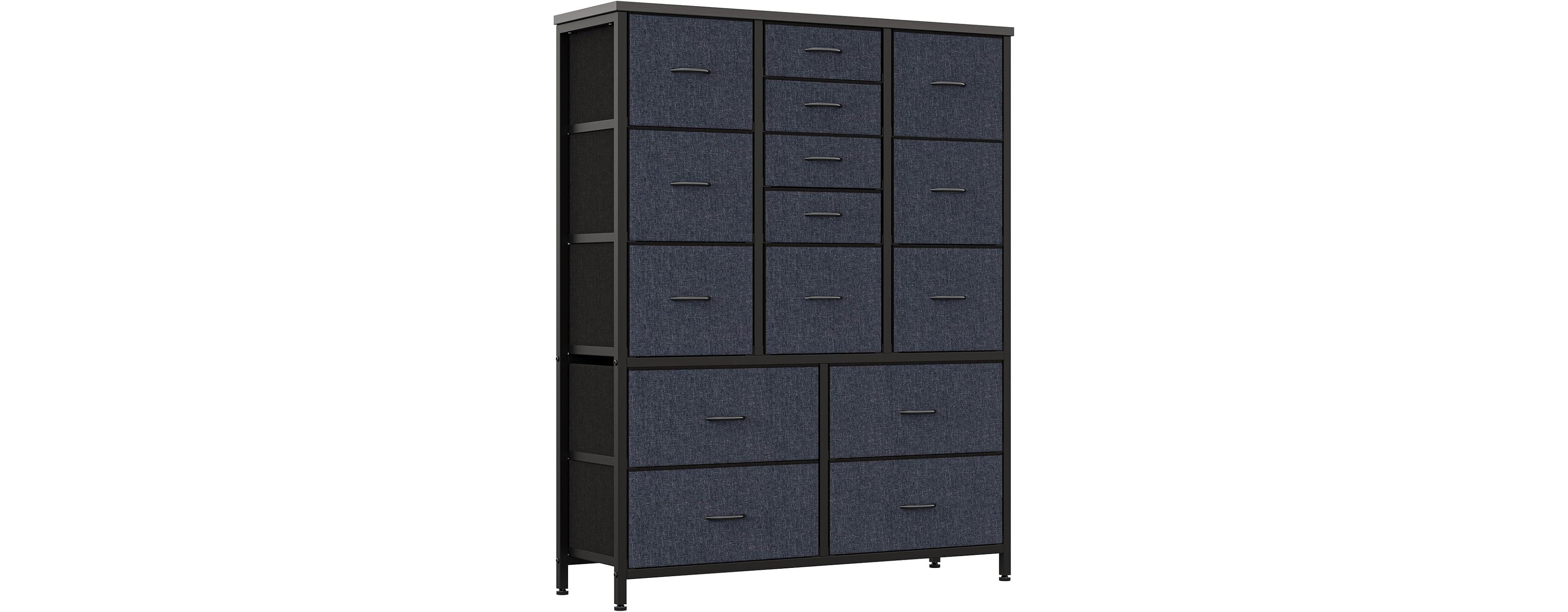 gaomon 15 Drawers Dressers, Chest of Drawers with Wood Tabletop, Metal Frame, Storage Organizer Unit with Fabric