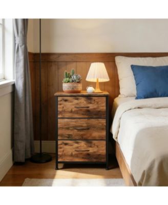 Stylish 3-Drawer Dresser with Removable Fabric Bins, Multi-Functional Storage Organizer for Bedroom, Living Room, Closet, Entryway, Hallway