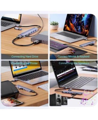 USB C Hub, Aluminum 8 in 1 USB Extender, for MacBook Pro Air and More PC/Laptop/Tablet Devices,Ideal for Office,Home Use