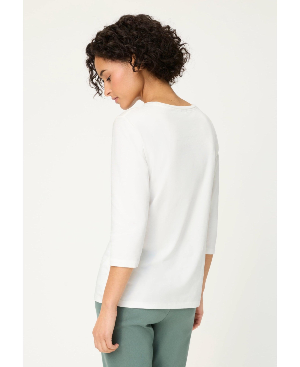 Olsen Women's Solid 3/4 Sleeve T-Shirt