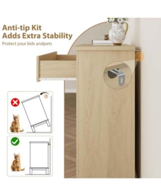 4 Dresser for Bedroom, 34.8" Tall Vertical Drawer Dresser with Large Storage, Freestanding Wooden Closet Chest for Bedroom, Living Room, Black