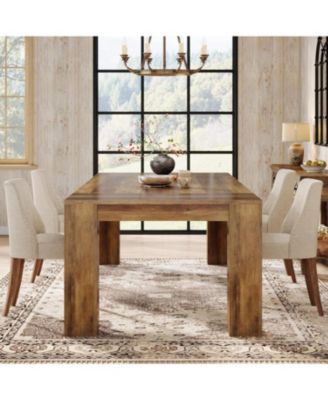 Dining Table for 4 to 6, Rectangular Kitchen Dinner Table, Wooden Eating Table