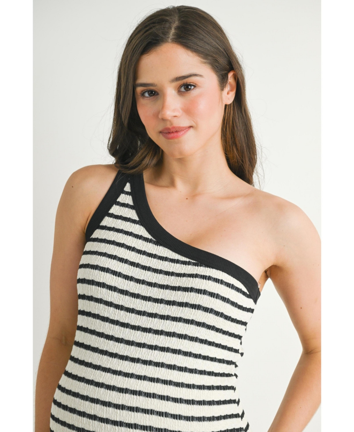 Hello Miz Maternity One-Shoulder Striped Bodycon Dress