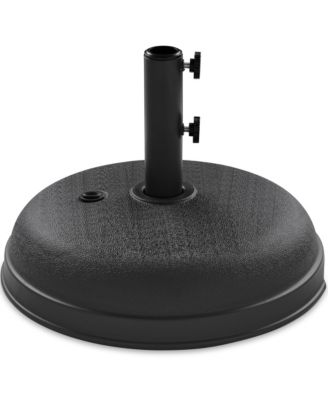 Fillable Plastic Patio Umbrella Base Stand, Pole Holder w/ Adjustment Knob, Round Dome