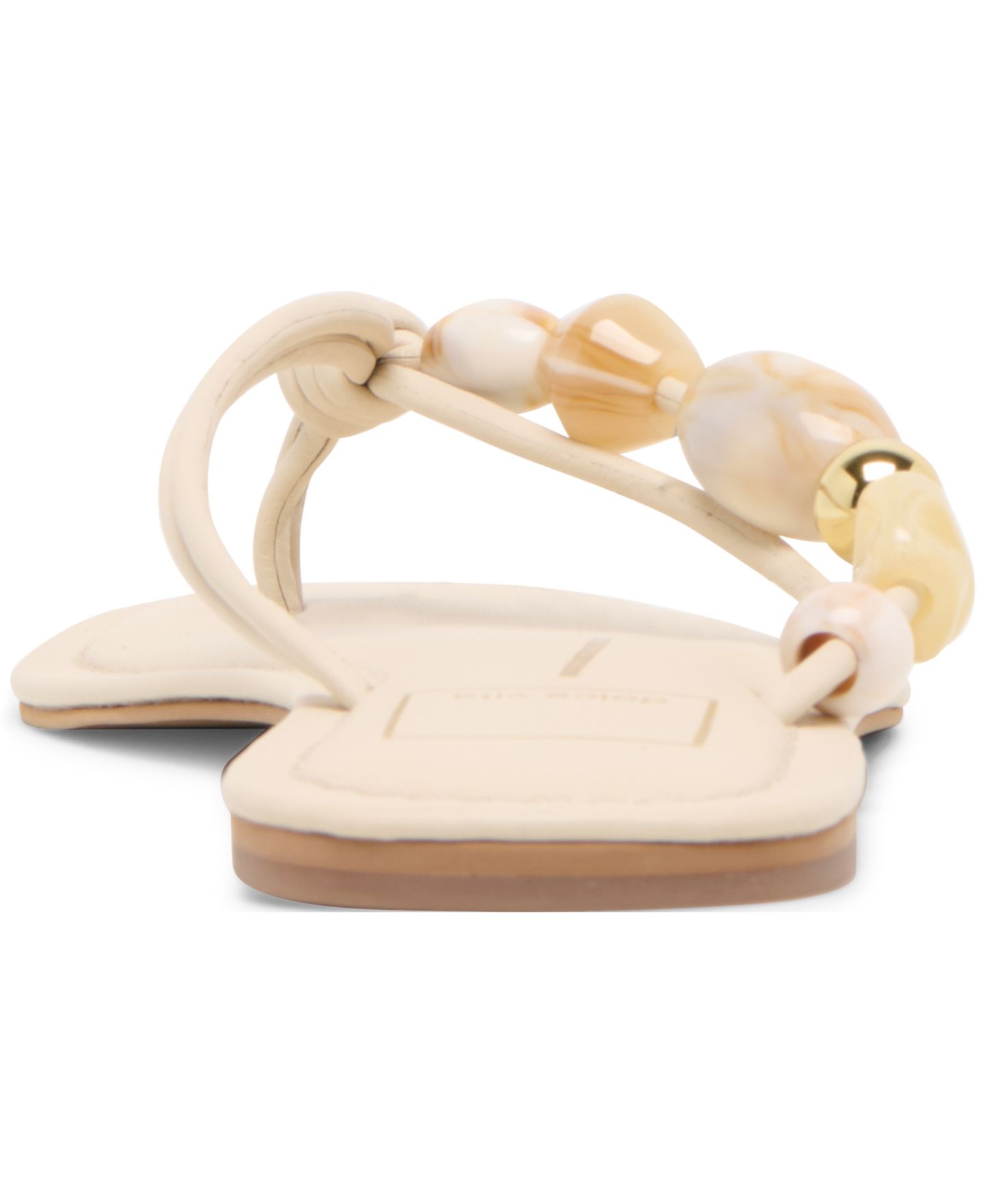 Женские сандалии Dolce Vita Cely Embellished Thong Flip-Flop, цвет: Слоновая кость кожаный — фото 3