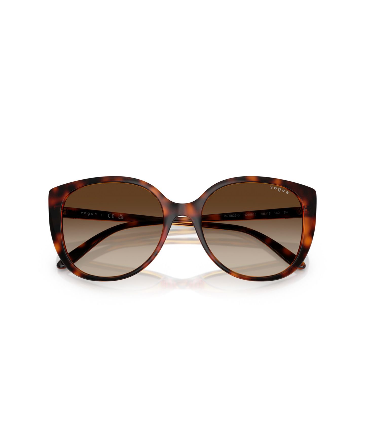 Женские солнцезащитные очки Vogue Eyewear Butterfly Sunglasses, VO5623S, цвет: Тёмный гавана — фото 5