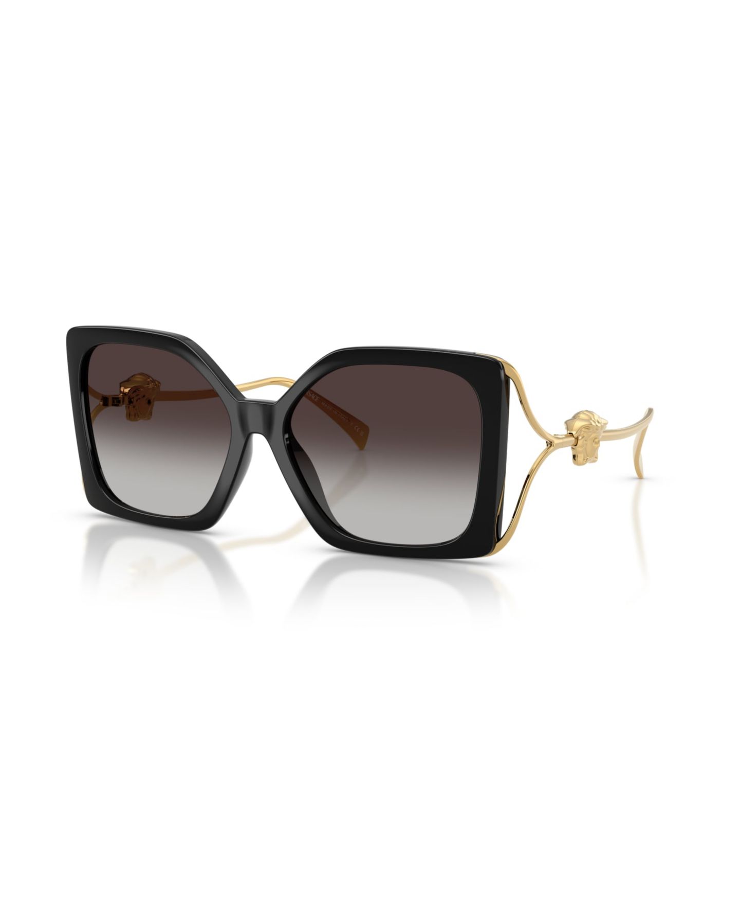 Женские солнцезащитные очки Versace Square Sunglasses, VE4502U, цвет: Чёрный — фото 1