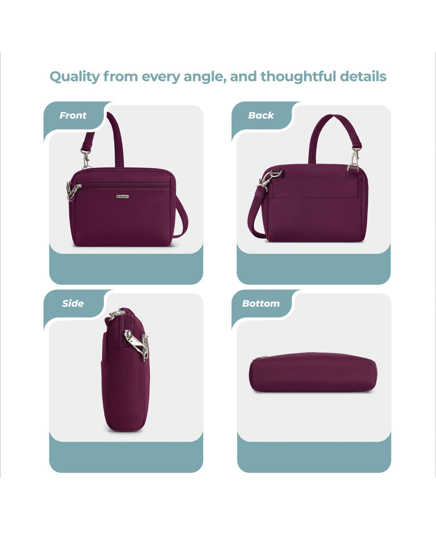 Anti-Theft Classic Convertible 8" Crossbody and Waist Pack