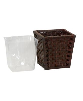 Woven Waste Basket, 3 Gallons, Handwoven Paper Rope with Removable Plastic Liner