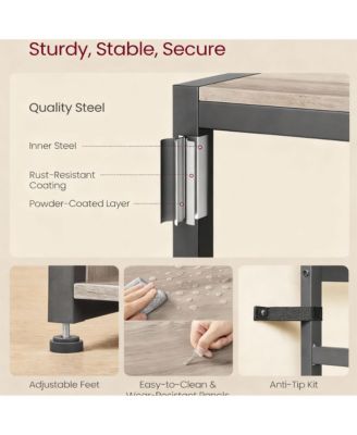 4-in-1 Hall Tree with Bench, Adjustable Shoe Shelves, 14 Hooks, Industrial Style