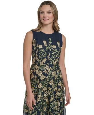 Petite Sleeveless Jewel Neck Midi Dress