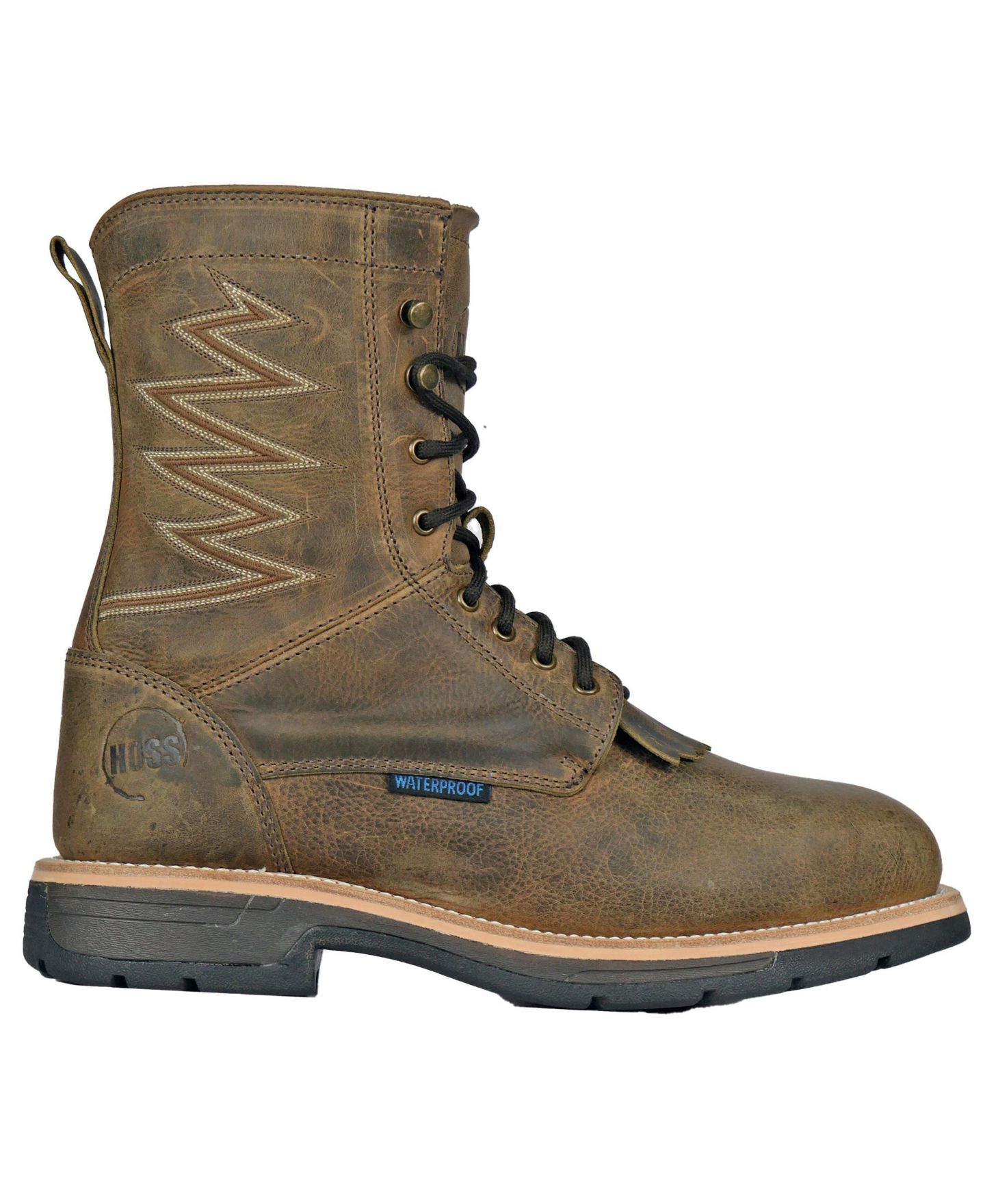 Мужские ботинки Hoss Boot Company HOSS Brisbee Lacer 8 Inch Distressed Lace Up Kiltie Composite Toe Work Boot, цвет: Коричневый — фото 2