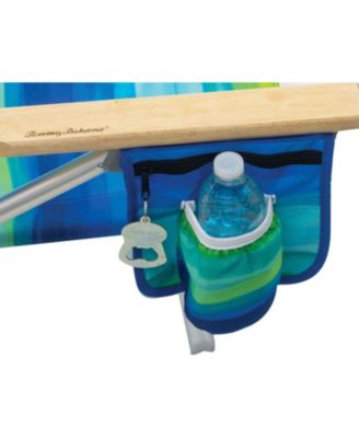 Tommy Bahama 2-Pack 5-Position Classic Lay Flat Backpack Beach Chair with Cooler and Cup Holder, Portable Folding Beach Chair for Tanning, Blue/Green