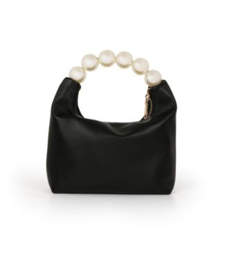 Woman's Calla Leather Zip Top w. Large Pearl Top Handle