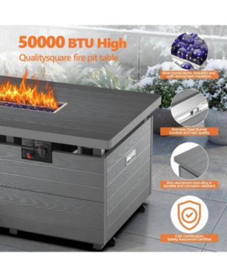 50" Propane Fire Pit Table, 50,000 BTU with Adjustable Flame
