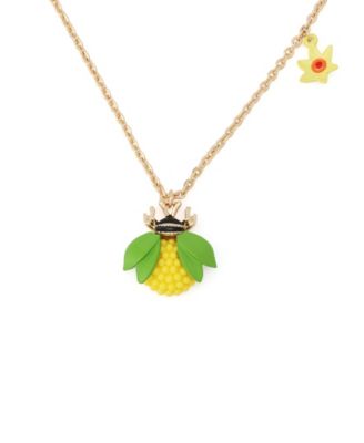 Faux Stone Hothouse Bloom Bee Pendant Necklace