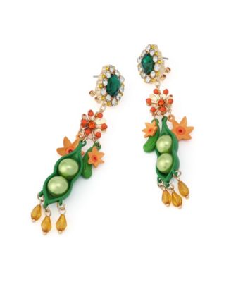 Faux Stone Hothouse Bloom Pea Drop Earrings