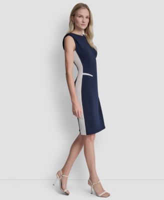 Petite Sleeveless Color-Block Sheath Dress